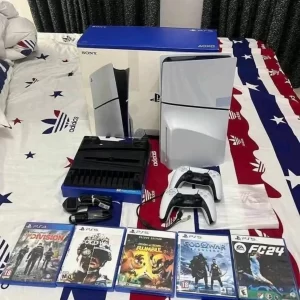 Sony PS5 Blu-ray Edition White with 2 Controller and Stand Cables